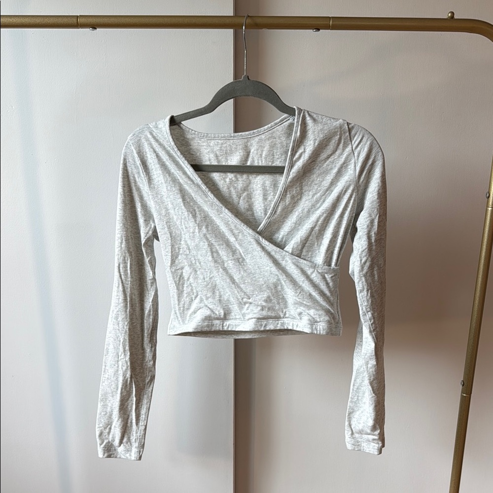 Victoria's Secret White Long Sleeve Wrap Blouse